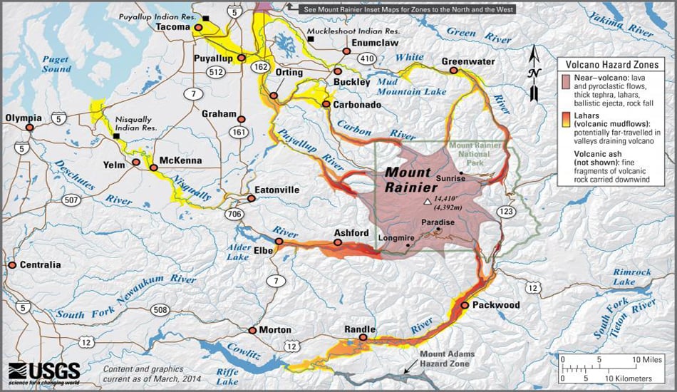 Map USGS Mt Rainier