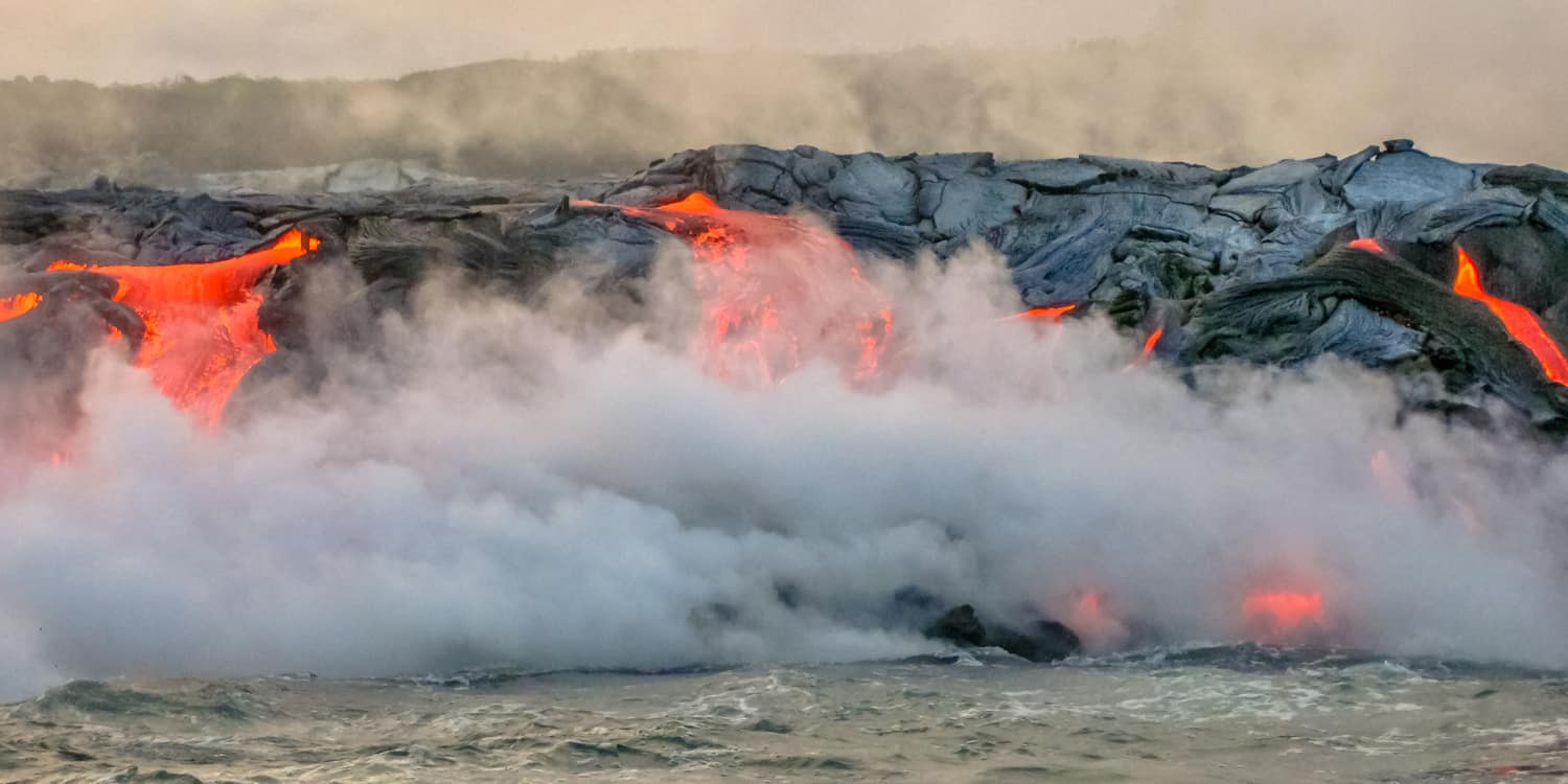 Lava Hitting Water Hawaii