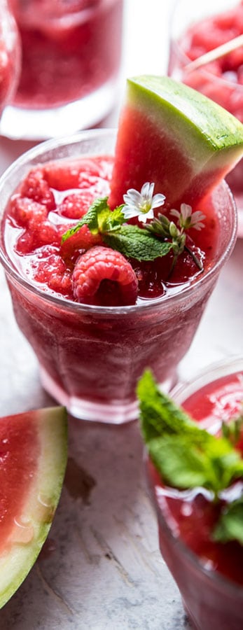 Frozen Watermelon Rose Sangria Slushies | Summer Cocktail Recipe